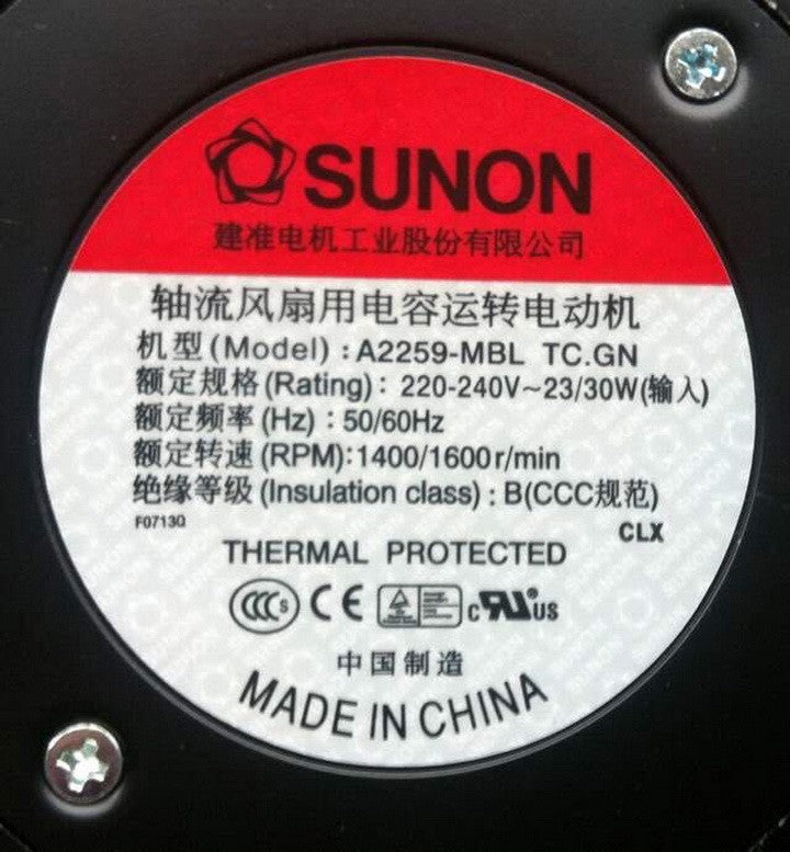 Sunon A2259-MBL TC.GN 220-240V 23/30W Cooling Fan - Original New Sunon A2259-MBL TC.GN 220-240V 23/30W Cooling Fan - Original New